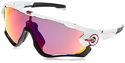 Oakley Men's OO9290 Jawbreaker Shield Sunglasses, Polished White w. Red/Prizm Road, 131 mm Oakley Men's OO9290 Jawbreaker Shield Sunglasses, Polished White w. Red/Prizm Road, 131 mm
