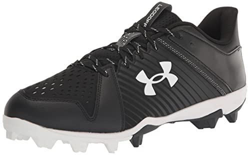 Under Armour Men's Leadoff Low Rubber Molded Baseball Cleat Shoe, (001) Black/Black/White, 13