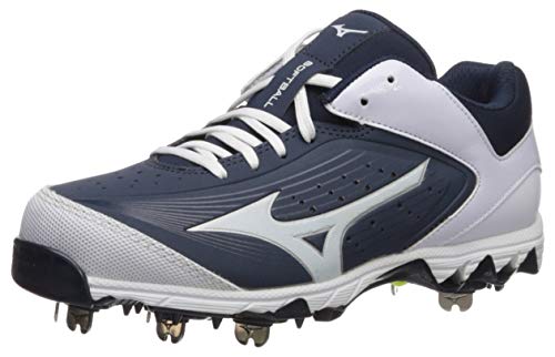 Mizuno Women's Swift 5 Fastpitch Cleat Softball Shoe, Navy/White, 9 B US
