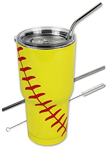 Softball Tumbler 30oz Urbanifi Cups with Protective Coating, Lid, Straw and Cleaner, Gift Sports Travel Coffee Mug, Stainless Steel,Vacuum Insulated, Keep Drinks Cold and Hot Softball Tumbler 30oz Urbanifi Cups with Protective Coating, Lid, Straw and Cleaner, Gift Sports Travel Coffee Mug, Stainless Steel,Vacuum Insulated, Keep Drinks Cold and Hot