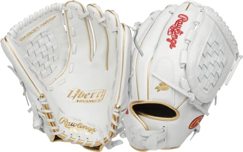 Rawlings womens Infield/Outfield Liberty Advanced, 12.5 Inch - Basket Web White/Gold, 12 1 2 US